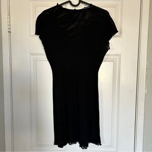 3/$20 Sheer Black Mock Neck Mini Dress, S